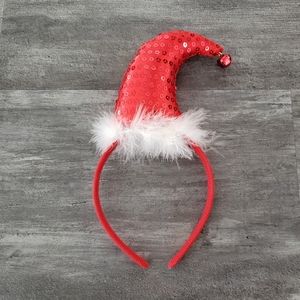 Red White Sequin Detailed Xmas Elf Head Piece